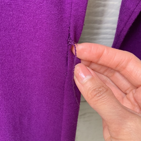 Lauren Ralph Lauren Purple Dress V-Neck 3/4 sleeve Ruffles A-line - Picture 4 of 5